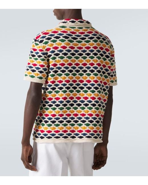 Orlebar Brown Multicolor Batten Crochet Cotton Bowling Shirt for men