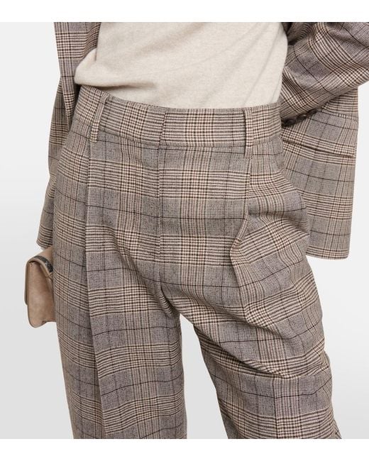 Brunello Cucinelli Gray Prince Of Wales Pants Multicolor