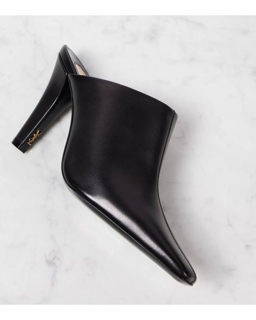 Saint Laurent Black Mules Jill 95 Aus Leder