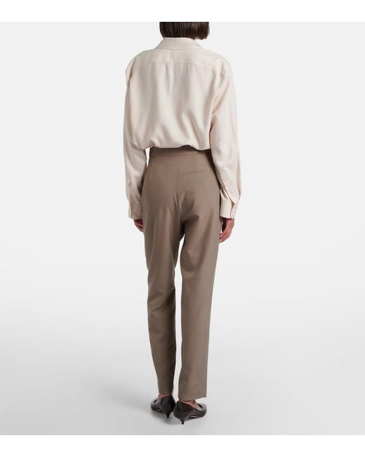 The Row Brown Eranza Wool Straight Pants