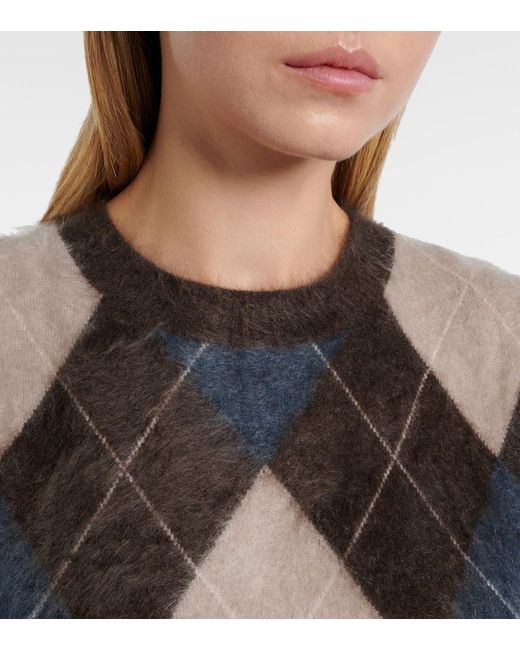 Lisa Yang Black Yasmin Argyle Cashmere Sweater Vest