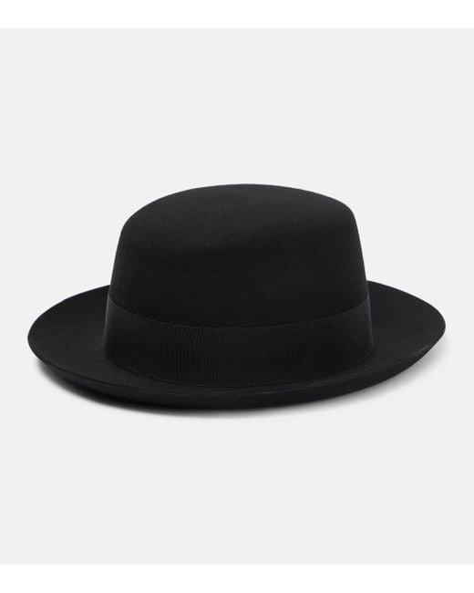 Saint Laurent Black Wool Felted Hat