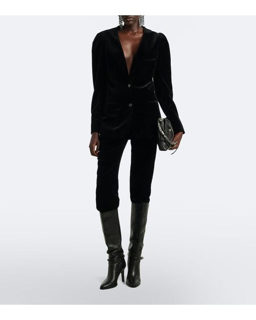 Isabel Marant Black Fereole Cotton Velvet Blazer