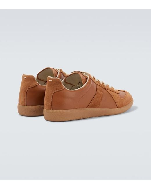 Maison Margiela Sneakers Replica Aus Leder Mit Veloursleder in Brown für Herren