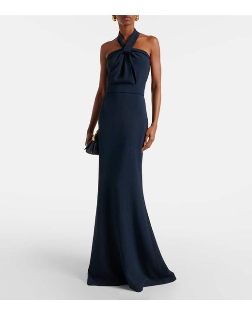 Elie Saab Blue Robe Aus Cady