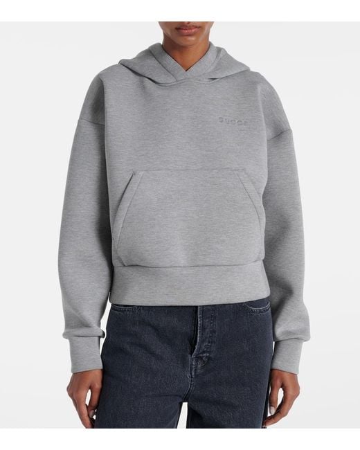 Sudadera Con Capucha De Jersey Con Logo Gucci de color Gray