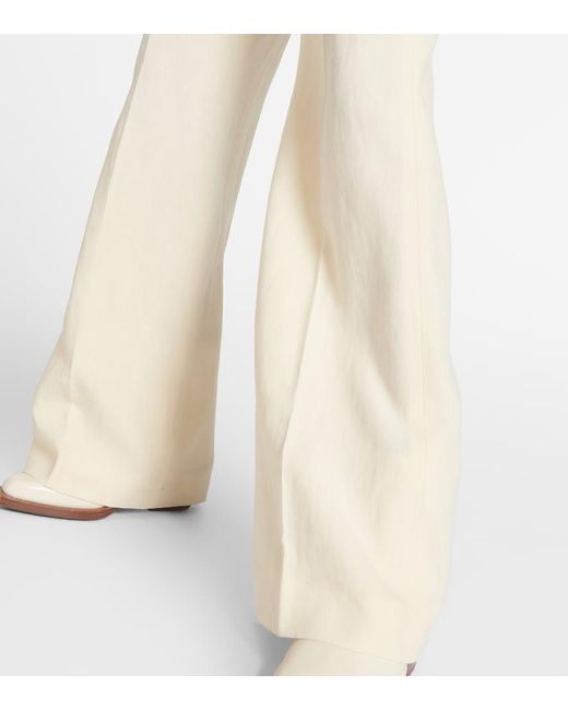 Chloé White One-Shoulder Linen Jumpsuit