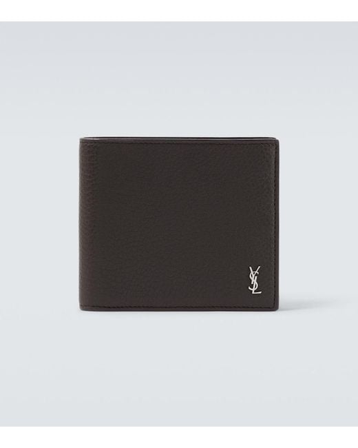 Saint Laurent Black Tiny Cassandre East/West Leather Wallet for men