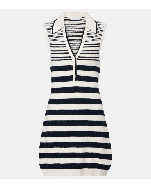Vestido Corto Annette En Mezcla De Algodon Veronica Beard de color White