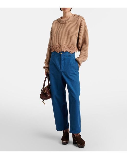 Chloé Brown Jeannette Suede Clogs