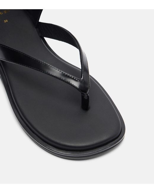 Sacai Black Leather Thong Sandals