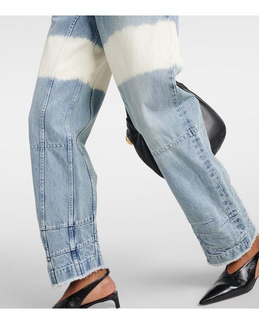 Jil Sander Blue Distressed Wide-leg Jeans