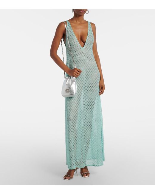 Roger Vivier Pilgrim Nano Metallic Leather Bucket Bag