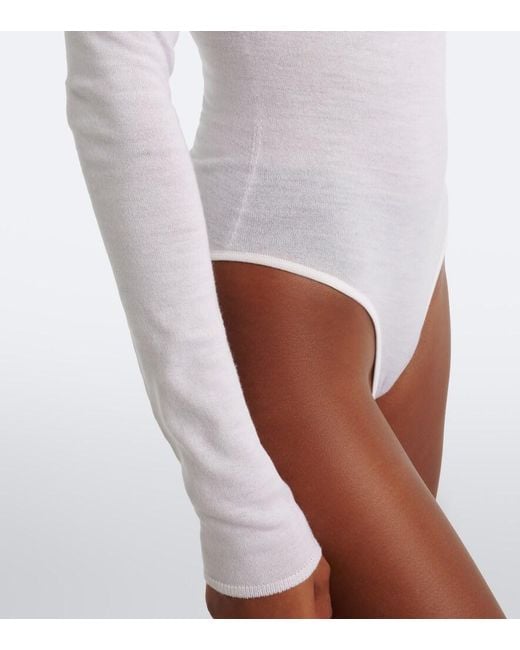 Alaïa White Wool Bodysuit