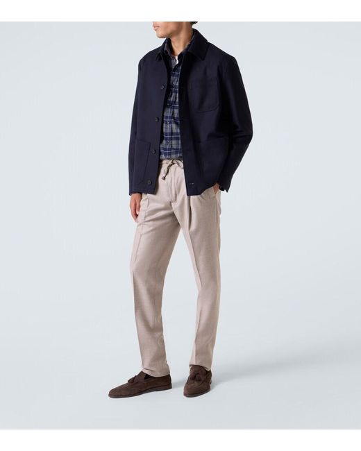 Slowear Natural Virgin Wool Flannel Slim Pants for men