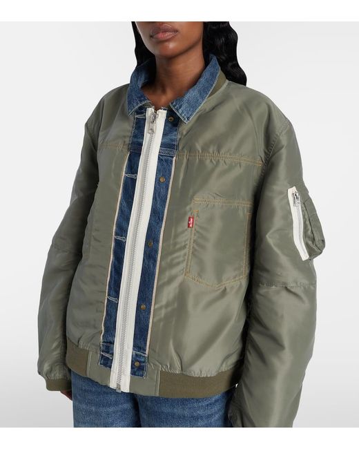 X Levi's Chaqueta De Denim Y Sarga Reversible Sacai de color Green