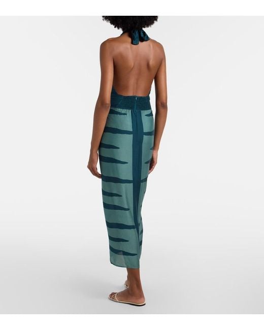 ViX Green Ina Printed Midi Dress