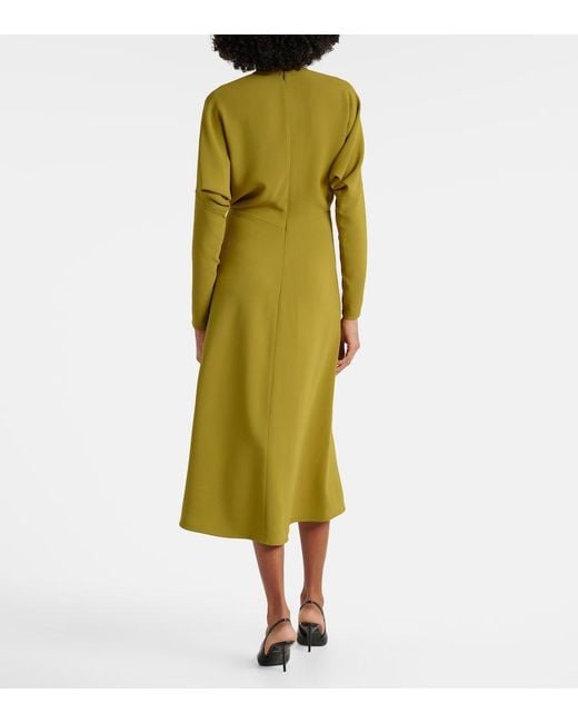 Victoria Beckham Green Dolman Cady Midi Dress