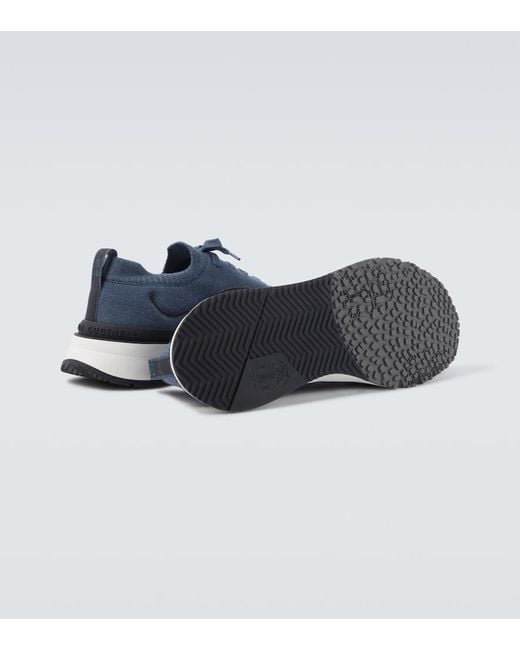 Brunello Cucinelli Blue Techno Knitted Sneakers for men