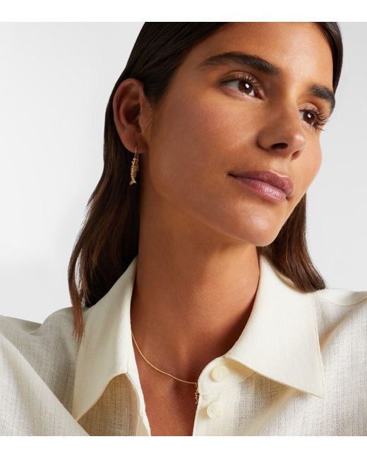 Sydney Evan White Moving Fish 14Kt Earrings With Diamonds