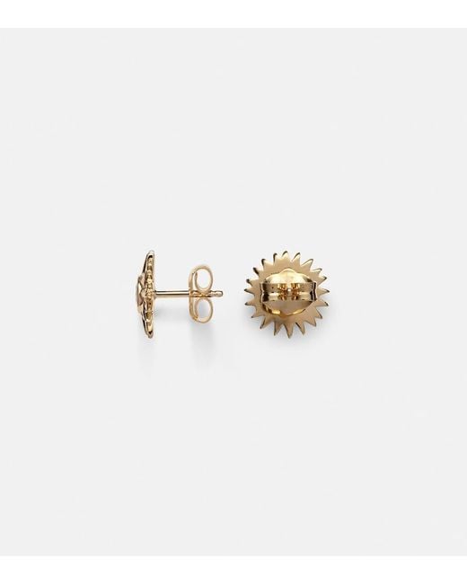 Sydney Evan Metallic Sunburst 14Kt Earrings With Diamonds
