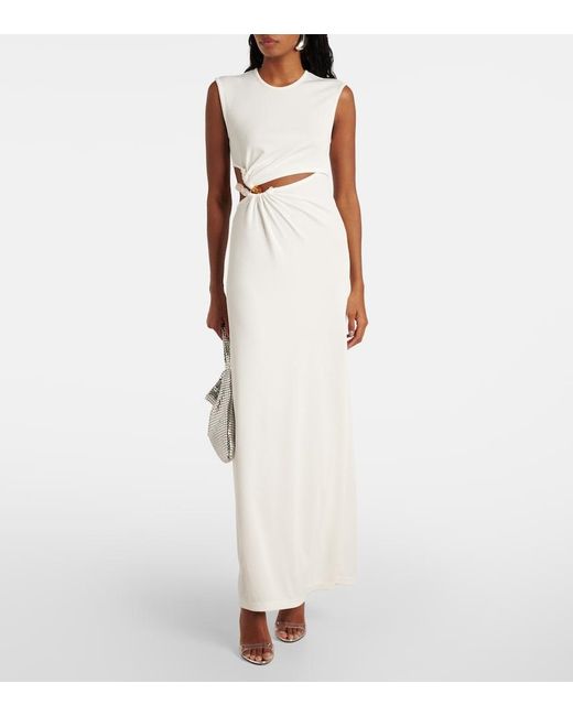 Christopher Esber White Concave Stone Maxi Dress