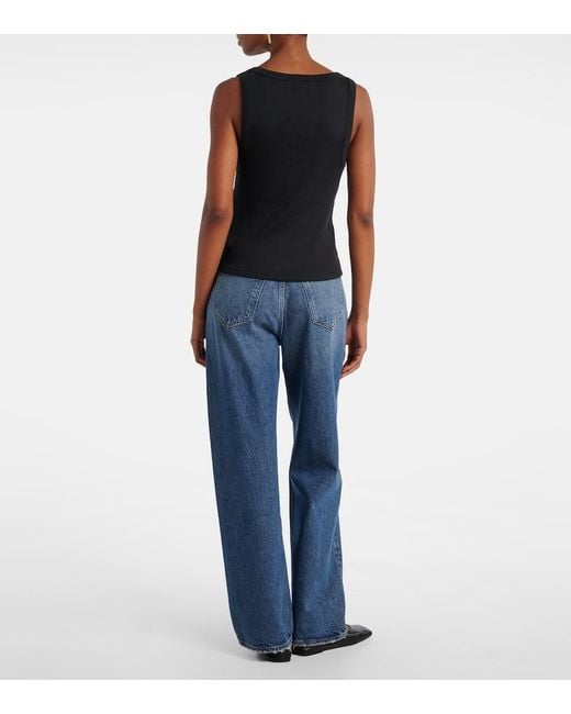 Veronica Beard Blue Abbott Cotton-Blend Tank Top