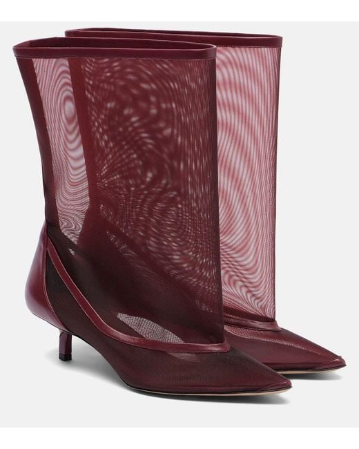 Jacquemus Purple Ankle Boots Tourni Aus Mesh