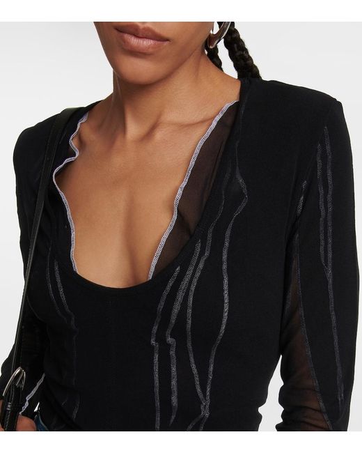 Y. Project Black Trimmed Bodysuit