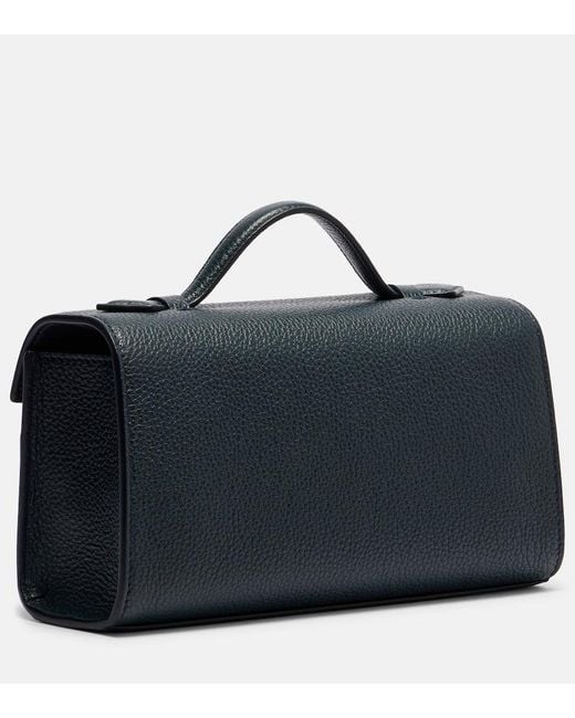 SAVETTE Blue Symmetry Leather Tote Bag