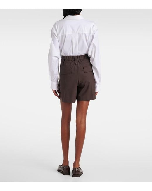 Brunello Cucinelli Brown Monili Wool-Blend Bermuda Shorts