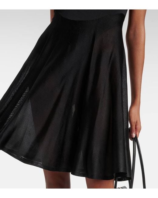 Alaïa Black Jersey And Mesh Minidress
