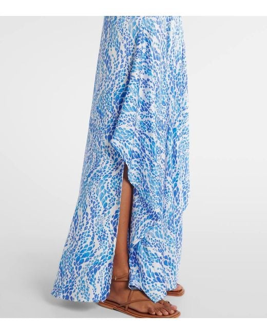 Poupette Blue Mabelle Printed Maxi Dress