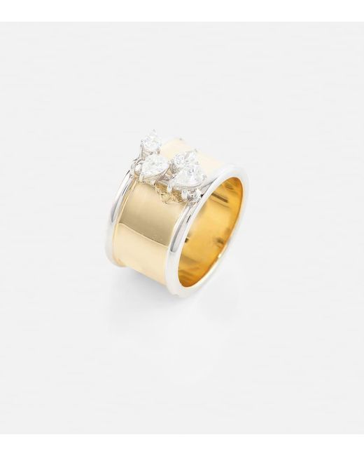 Rainbow K Metallic Ring Erin aus 18kt Gelb- und Weissgold mit Diamanten