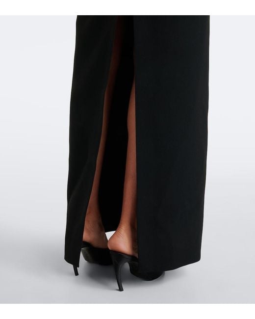 David Koma Black Embellished Halterneck Cady Gown