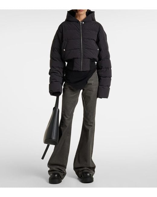 Rick Owens Black Hooded Down Jacket