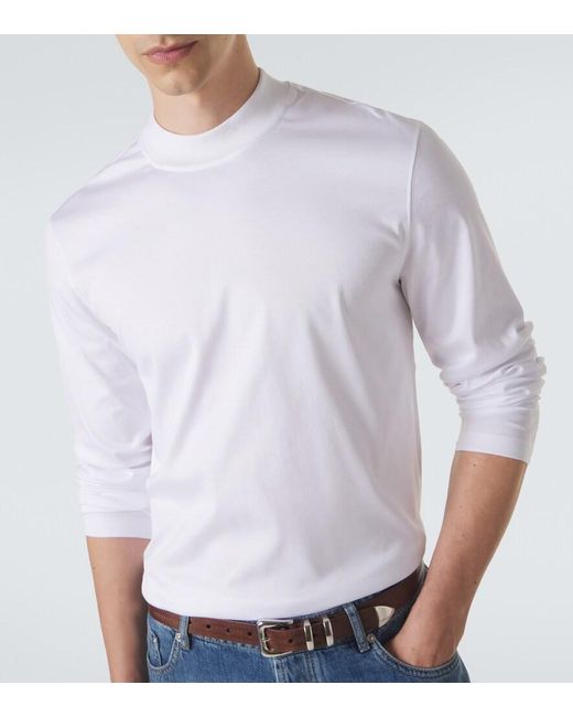 Brunello Cucinelli White Cotton Jersey T-Shirt for men