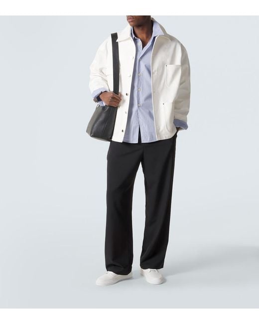 AMI Black Virgin Wool Gabardine Straight Pants for men