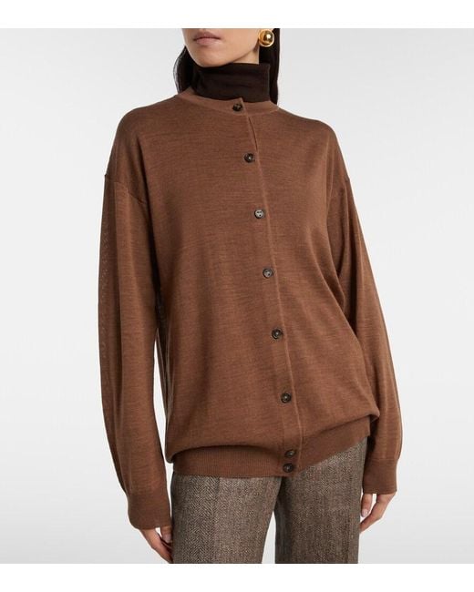Tod's Brown Virgin Wool Cardigan