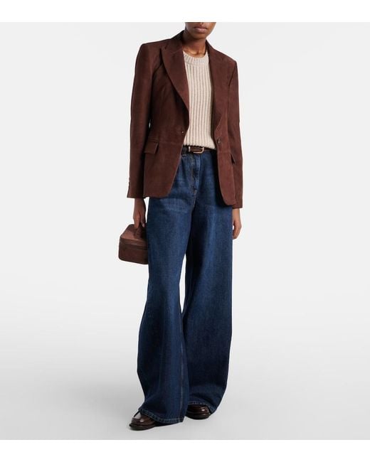 Brunello Cucinelli Brown Monili Suede Blazer
