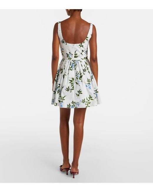 Emilia Wickstead White Eglantine Floral Belted Cotton Minidress
