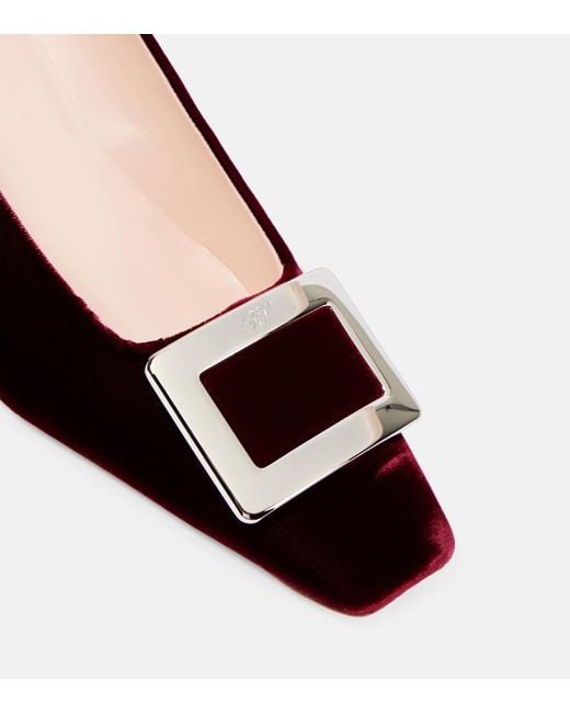 Roger Vivier Black Belle Vivier 45 Faux Fur-Trimmed Pumps