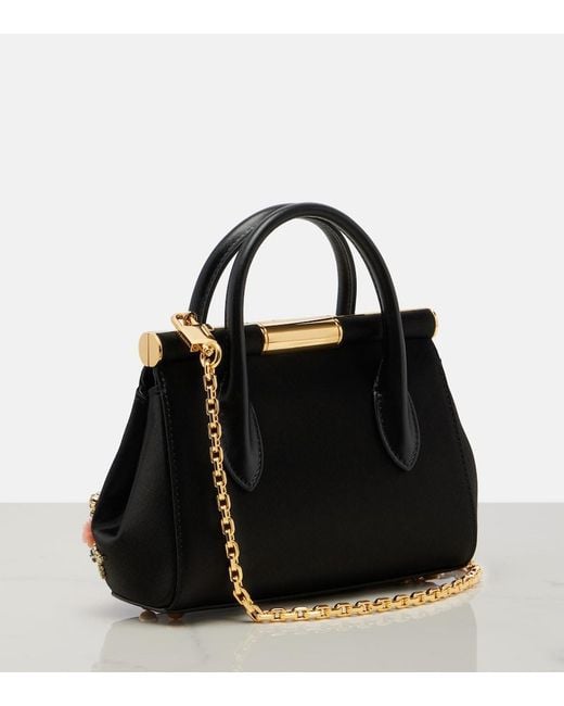 Dolce & Gabbana Black Marlene Small Embellished Top-Handle Bag