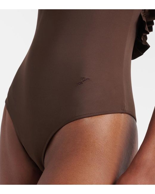 Jacquemus Brown Cabana Swimsuit