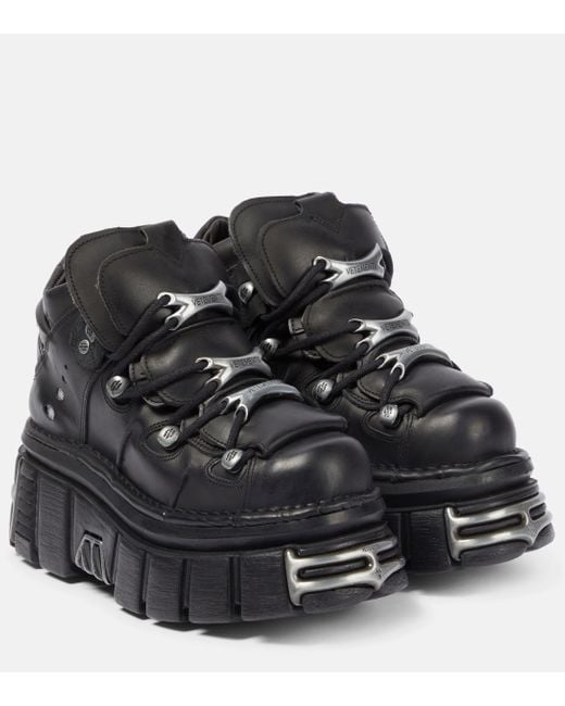 Vetements Black X New Rock Leather Platform Sneakers