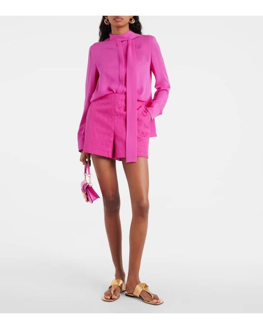 Shorts Toile Iconographe de mezcla de algodon Valentino de color Pink