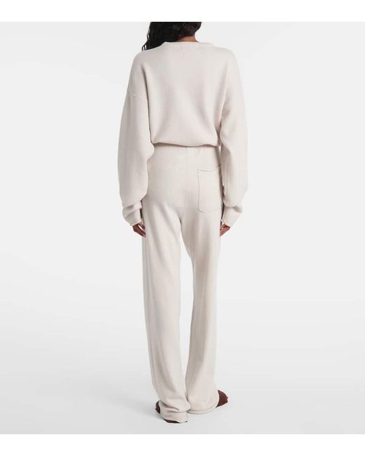 Extreme Cashmere White Rush Cashmere-Blend Straight Pants