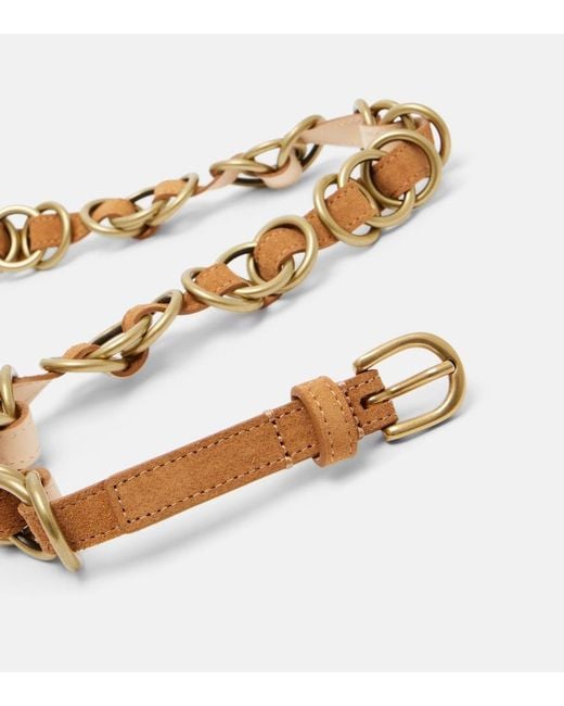 Isabel Marant Brown Livo Embellished Suede Belt