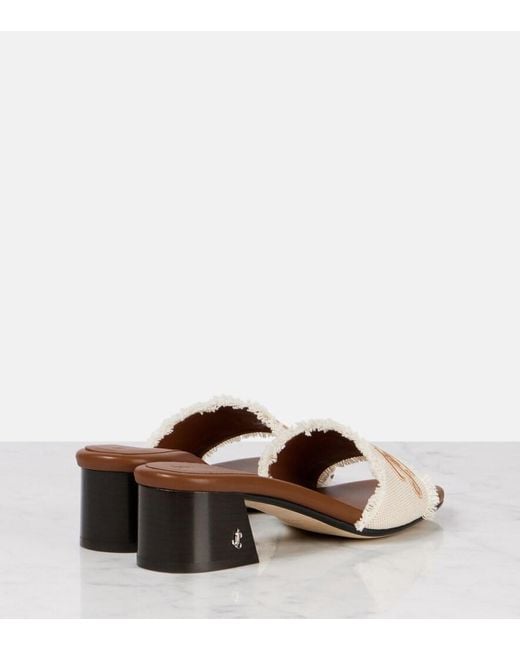 Jimmy Choo Brown Joa Embroidered Mules