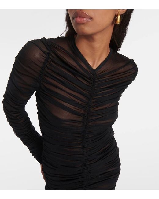 Khaite Black Guisa Fringed Silk-Blend Maxi Dress